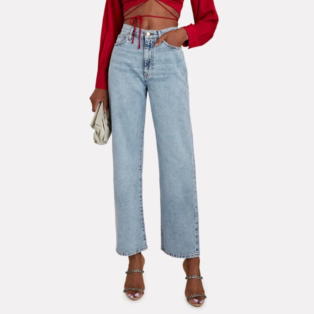 TOVE Sofie recycled mid-rise straight-leg jeans, Size 28